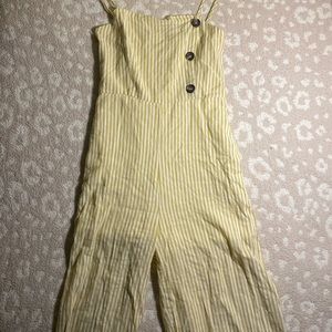 Altar'd State Yellow Striped Jumpsuit